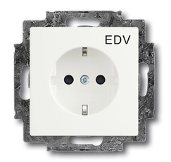 Розетка SCHUKO 16А 250В с маркировкой EDV, серия solo/future, цвет белый бархат | 2013-0-5327 | 2CKA002013A5327 | ABB