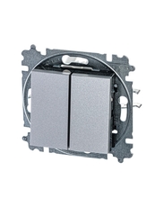 ABB Levit Серебро / дымчатый чёрный Выключатель 2-кл. | 3559H-A05445 70W | 2CHH590545A6070 | ABB