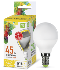 Лампа светодиодная LED-ШАР-standard 5Вт 230В Е14 3000К 450Лм | 4690612002125 | ASD