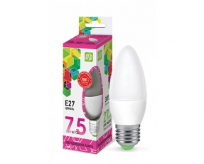Лампа светодиодная LED-СВЕЧА-standard 7.5Вт 230В Е27 6500К 675Лм | 4690612019055 | ASD