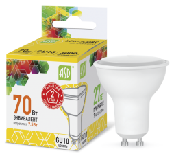 Лампа светодиодная LED-JCDRC-standard 10Вт 230В GU10 3000К 900Лм | 4690612015897 | ASD