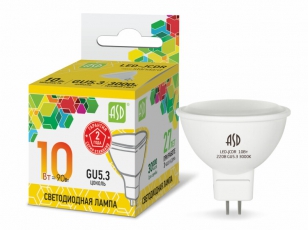 Лампа светодиодная LED-JCDR-standard 10Вт 230В GU5.3 3000К 900Лм | 4690612015811 | ASD
