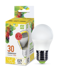 Лампа светодиодная LED-ШАР-standard 3.5Вт 230В Е27 3000К 320Лм | 4690612000374 | ASD