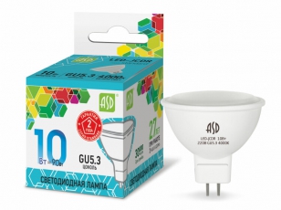 Лампа светодиодная LED-JCDR-standard 10Вт 230В GU5.3 4000К 900Лм | 4690612015828 | ASD