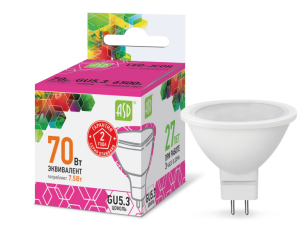 Лампа светодиодная LED-JCDR-standard 7.5Вт 230В GU5.3 6500К 675Лм | 4690612012278 | ASD