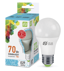 Лампа светодиодная LED-A60-standard 7Вт 230В Е27 4000К 630Лм | 4690612001678 | ASD