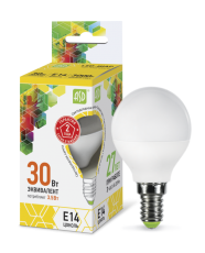 Лампа светодиодная LED-ШАР-standard 3.5Вт 230В Е14 3000К 320Лм | 4690612000367 | ASD