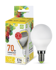 Лампа светодиодная LED-ШАР-standard 7.5Вт 230В Е14 3000К 675Лм | 4690612003962 | ASD