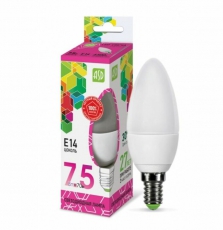 Лампа светодиодная LED-СВЕЧА-standard 7.5Вт 230В Е14 6500К 675Лм | 4690612019031 | ASD