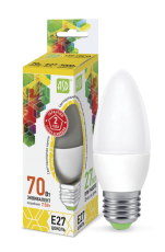 Лампа светодиодная LED-СВЕЧА-standard 7.5Вт 230В Е27 3000К 675Лм | 4690612003948 | ASD