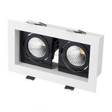 Светильник CL-KARDAN-S180x102-2x9W Warm (WH-BK, 38 deg) | 024130 | Arlight