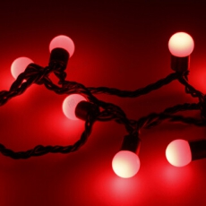 Светодиодная гирлянда ARD-BALL-CLASSIC-D17.5-10000-BLACK-100LED RED (230V, 7W) | 025580 | Arlight