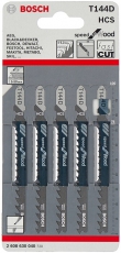 Пилки для лобзика 5шт T 144 D Speed for Wood, HCS | 2608630040 | BOSCH