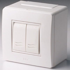 Коробка для миниканала 2 выключателя коричневая универсальная