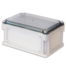 Корпус IP67 300х150х146 H=21 с выбивным фланцем прозрачная крышка