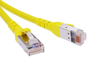 Патч-корд экранированный CAT6A SF/UTP 4х2 LSZH желтый 5м