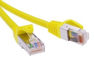 Патч-корд экранированный CAT6 F/UTP 4х2 LSZH желтый 1м