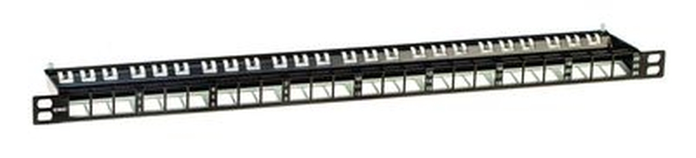 Патч-панель наборная экранированная 19дюймов 0.5U Keystone 24порта