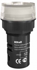 Лампа комм. ADDS 22 мм Цвет:БЕЛЫЙ LED 220В ЛK-22 | 25001DEK | DEKraft
