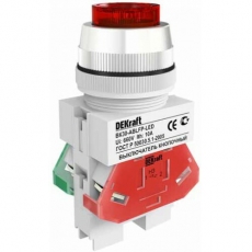 Выкл. кноп. ABLFP 22 мм LED зел. 24В AC/DC ВK-22 | 25069DEK | DEKraft