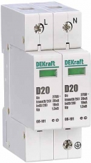 Ограничитель перенапряжений 2P 20кА D 275В ОП-101 | 18014DEK | DEKraft