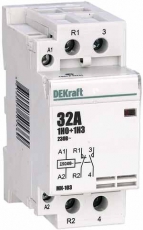 Модульный контактор 1НО+1НЗ 32А 230В МК-103 | 18072DEK | DEKraft