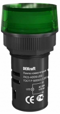 Лампа комм. ADDS 22 мм Цвет:ЗЕЛЕНЫЙ LED 220В ЛK-22 a | 25002DEK | DEKraft