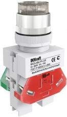 Выкл. кноп. с фикс. ABFP 22 мм бел. LED 220В ВK-22 | 25137DEK | DEKraft