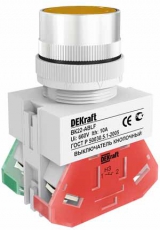 Выкл. кноп. ABLF 22 мм Цвет:ЖЕЛТЫЙ 220В ВK-22 | 25015DEK | DEKraft