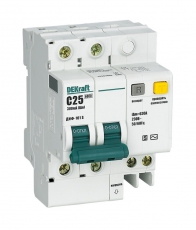 АВДТ со встр. защ. от сверхтоков 2P 25A 300мА селективный ДИФ-101 S | 15305DEK | DEKraft