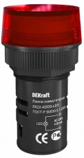 Лампа комм. ADDS 22 мм Цвет:КРАСНЫЙ LED 220В ЛK-22 a | 25003DEK | DEKraft