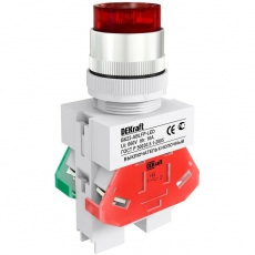Выкл. кноп. ABLFP 22 мм LED кр. 24В AC/DC ВK-22 | 25070DEK | DEKraft