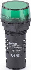 Лампа комм. ADDS 22 мм LED зел. 220В AC/DC ЛK-22 | 25118DEK | DEKraft