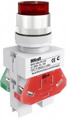 Выкл. кноп. с фикс. ABFP 22 мм кр. LED 220В ВK-22 | 25136DEK | DEKraft