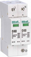 Ограничитель перенапряжений 2P 40кА C 420В ОП-101 | 18016DEK | DEKraft