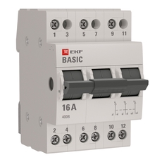 Переключатель трехпозиционный 3P 16А Basic (tps-3-16)