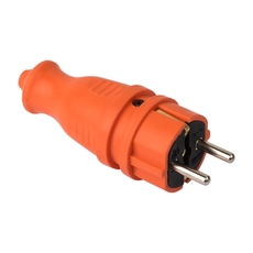 Вилка цветная каучуковая прямая 230В 2P+PE 16A IP44 EKF DIY (RPS-011-16-230-44-ro)