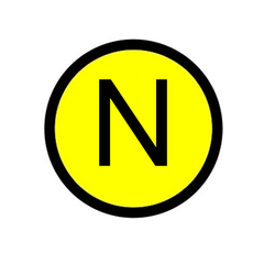 Наклейка N круглая d=20мм (an-2-07)