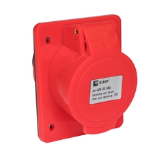 Розетка кабельная 32А 3Р+Е IP44 скрытая 380В 424 (ps-424-32-380)