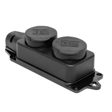 Розетка двухместная с защитными крышками каучуковая 230В 2P+PE 16A IP44 PROxima