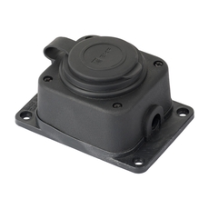 Роз. одномест. с защит. крышкой каучуковая 230В 2P+PE 16A IP44 EKF DIY (RPS-014-16-230-44-r)
