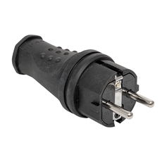 Вилка прямая каучуковая 230В 2P+PE 16A IP44 PROxima (RPS-011-16-230-44)