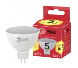 Лампа светодиодная RED LINE ECO LED MR16-5W-827-GU5.3 | Б0019060 | ЭРА
