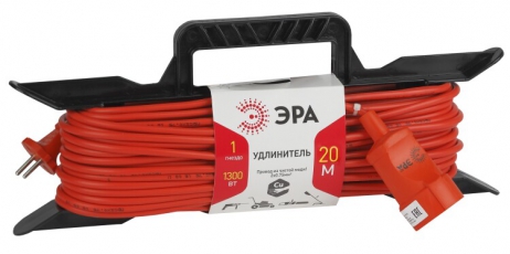 Удлинитель силовой UF-1-2x0.75-20m рамка без заземл. 20м 1гн 2х0,75мм2 (10/240) |Б0017610 | ЭРА