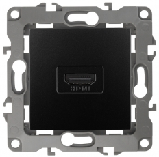 Розетка HDMI 12-3114-05 , антрацит (10/100/3200) |Б0027485 | ЭРА