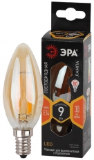 Лампа светодиодная F-LED B35-9W-827-E14 gold (филамент, свеча золот, 9Вт, тепл, E14) | Б0047034 | ЭРА