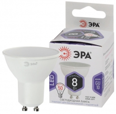 Лампа светодиодная LED MR16-8W-860-GU10 (диод, софит, 8Вт, холод, GU10) (10/100/4200) | Б0049072 | ЭРА