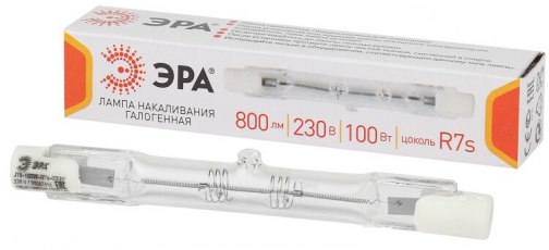 Лампа галогенная линейная J78-100W-R7s-230V (галоген, J78, 100Вт, нейтр, R7s) (10/500/36000) | Б0048491 | ЭРА