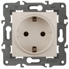 14-2102-02 Электроустановка ЭРА Розетка 2P+E Schuko со шторками, 16A-250В, IP20, Эра Elegance, сл.кость | Б0034273 | ЭРА