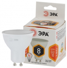Лампа светодиодная LED MR16-8W-827-GU10 (диод, софит, 8Вт, тепл, GU10) | Б0036728 | ЭРА